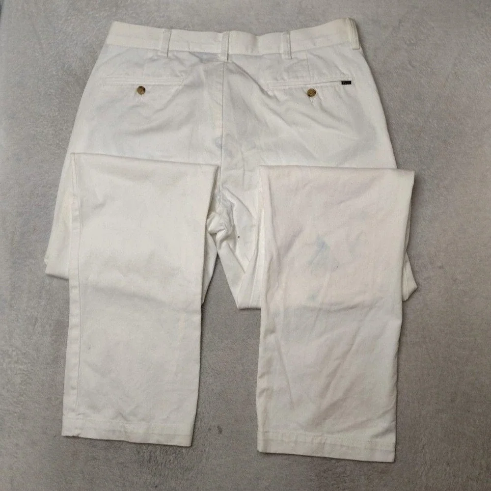 Polo Ralph Lauren Pants Mens 34x34 White Chino Classic Fit Stretch Pockets READ